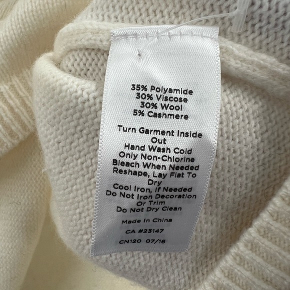 Talbots cashmere blend sweater cream size L - Picture 3 of 7